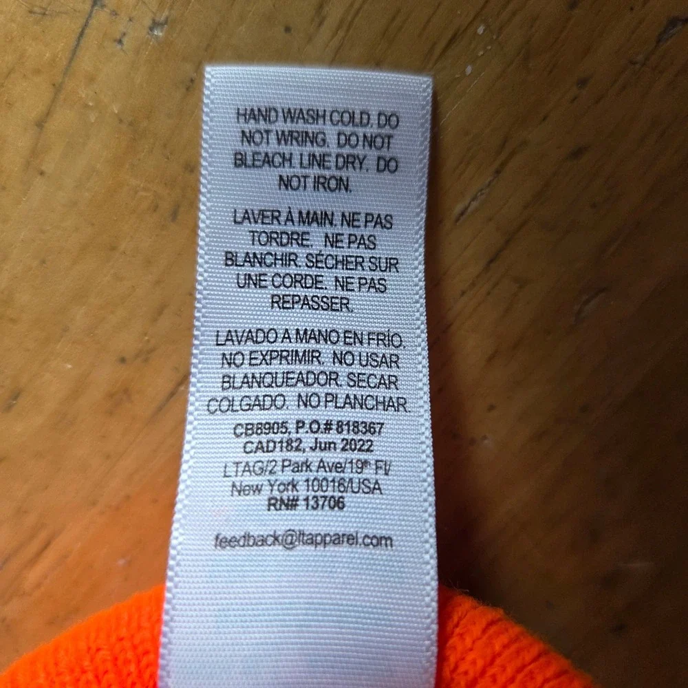 Carhartt Knit Cuffed Beanie Infant Toddler Bright Orange Neon Ribbed Logo Patch